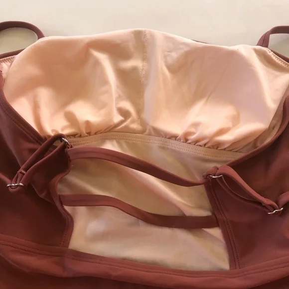 CUPSHE Women's Square Neck Tummy Control Rushed Strappy One Piece Swimwear Sz M - Picture 11 of 12